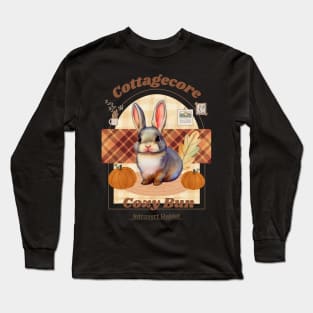 Cozy Vibes Cottagecore Mini Rex Rabbit Introverted Bun in Fall Autumn Season Long Sleeve T-Shirt